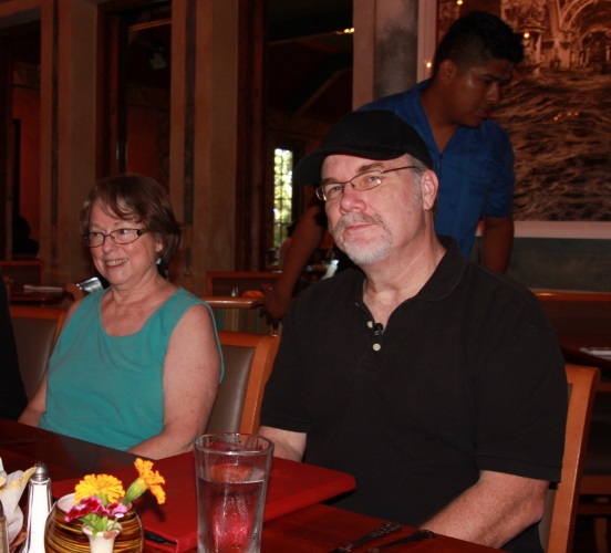 ArmadilloCon 2015 committee member Joan, and artist guest Rocky Kelley