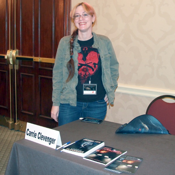 Author Carrie Clevenger at her signing at the ArmadilloCon 2015.