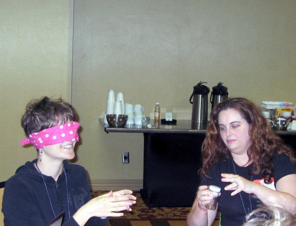 Lauren and Vivian, students at ArmadilloCon 2012 writers' workshop