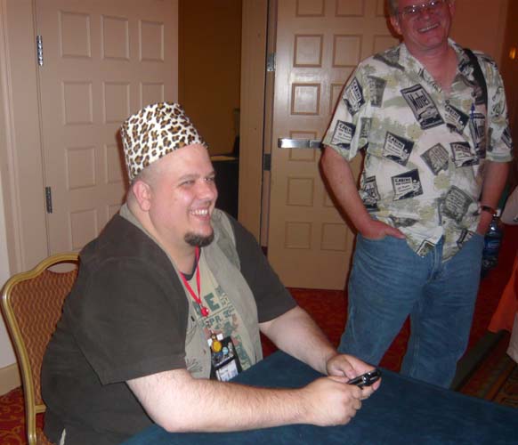 Mark Finn in a fez at ArmadilloCon 2009.
