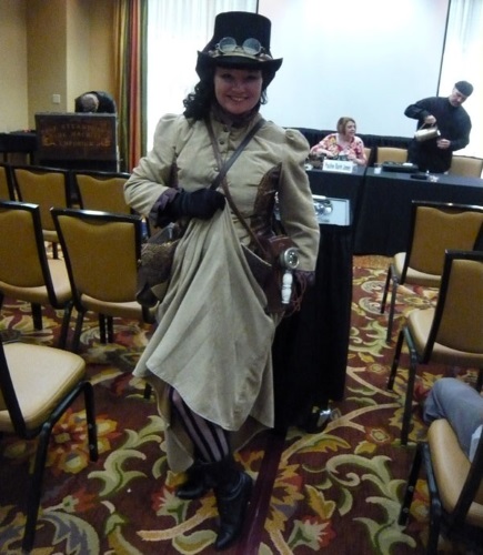 Lady Absinthe in her steampunk costume