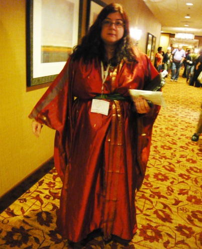 Ilona Andrews in a kimono at the ArmadilloCon 2010